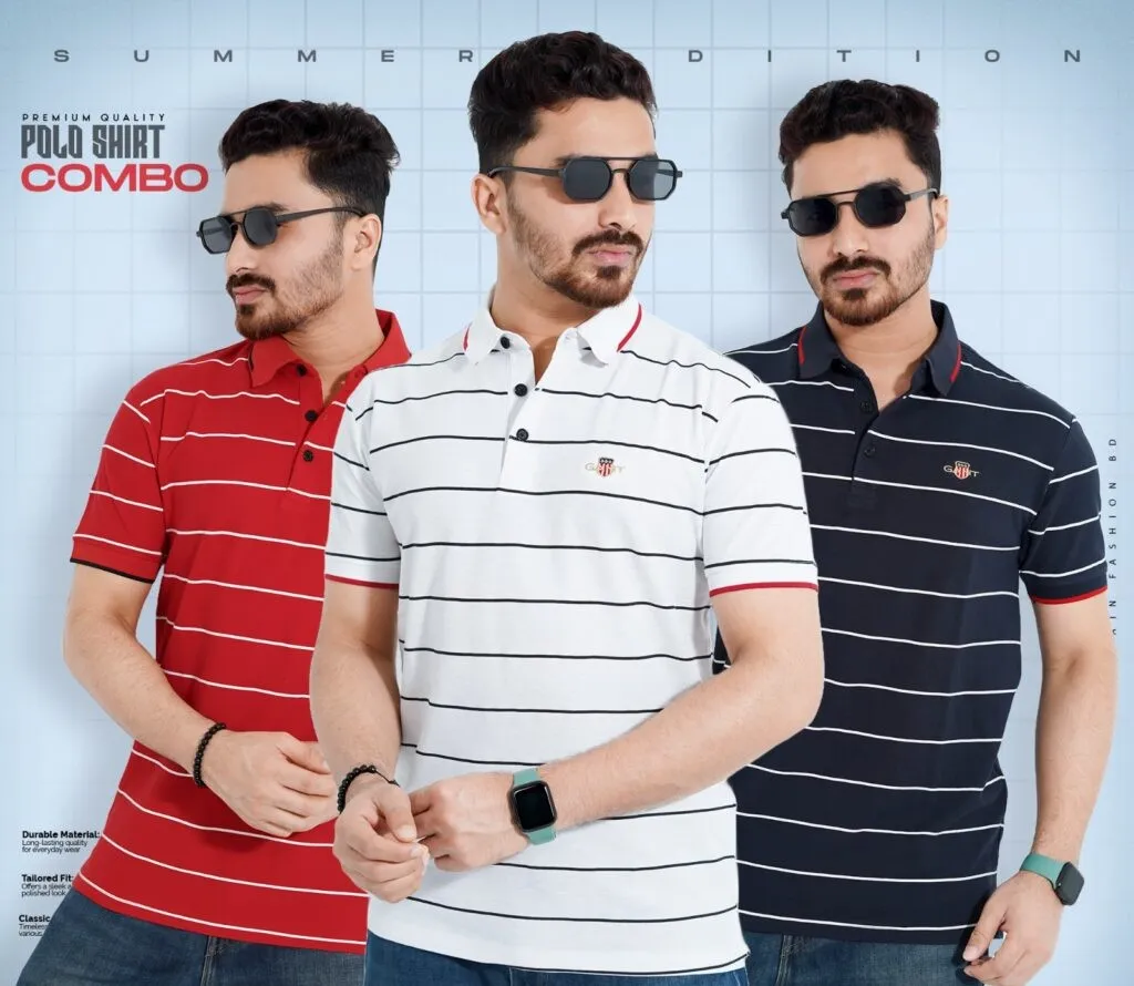 3 Pcs Combo - Cotton T-shirt